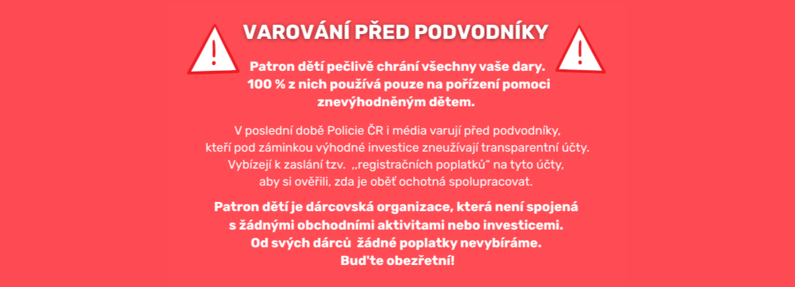 VAROVÁNÍ PŘED PODVODNÍKY 